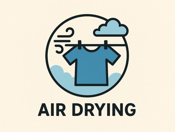 Air dry to save energy, reduce shrinkage, and protect cotton.