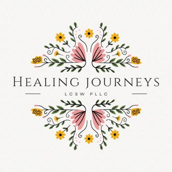 Elegant floral logo for Healing Journeys.