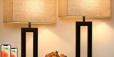 3 Way Touch Control Dimmable Table Lamp】This modern table lamp adopted with 3 level brightness(low-m