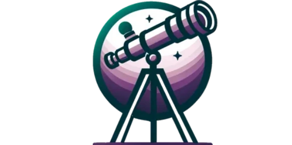 Clip art-style image depicting a telescope, representing "Our Vision"