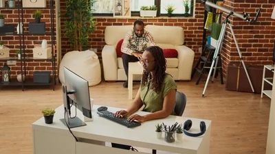 a person using their IT devices