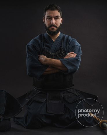 kendo fighter pose.