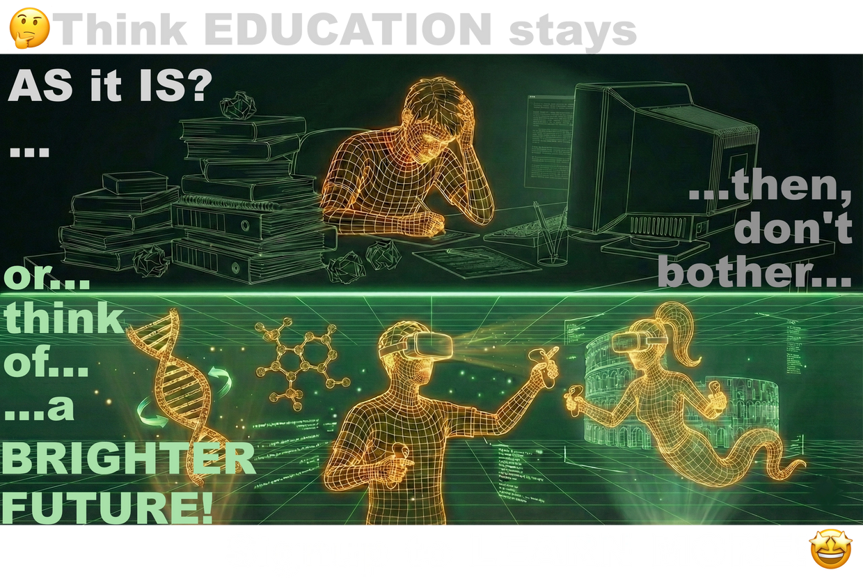 Think Education stays as it is? Then don't bother. Or, think of a brighter future!