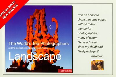 Book cover for 'Landscape' by Terry Hope featuring top photographers.