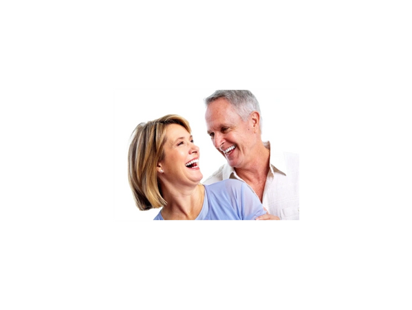 SMILING  MATURE COUPLE