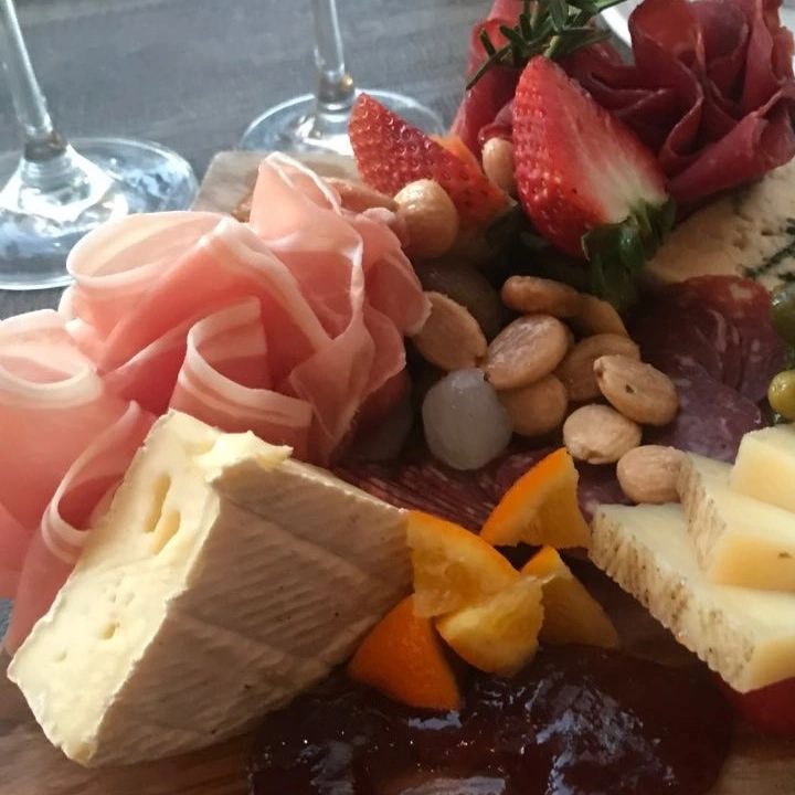 Cheese and Charcuterie, seasonal fruits.