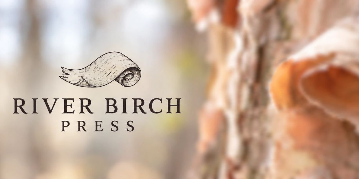 Logo for River Birch Press with birch bark design.