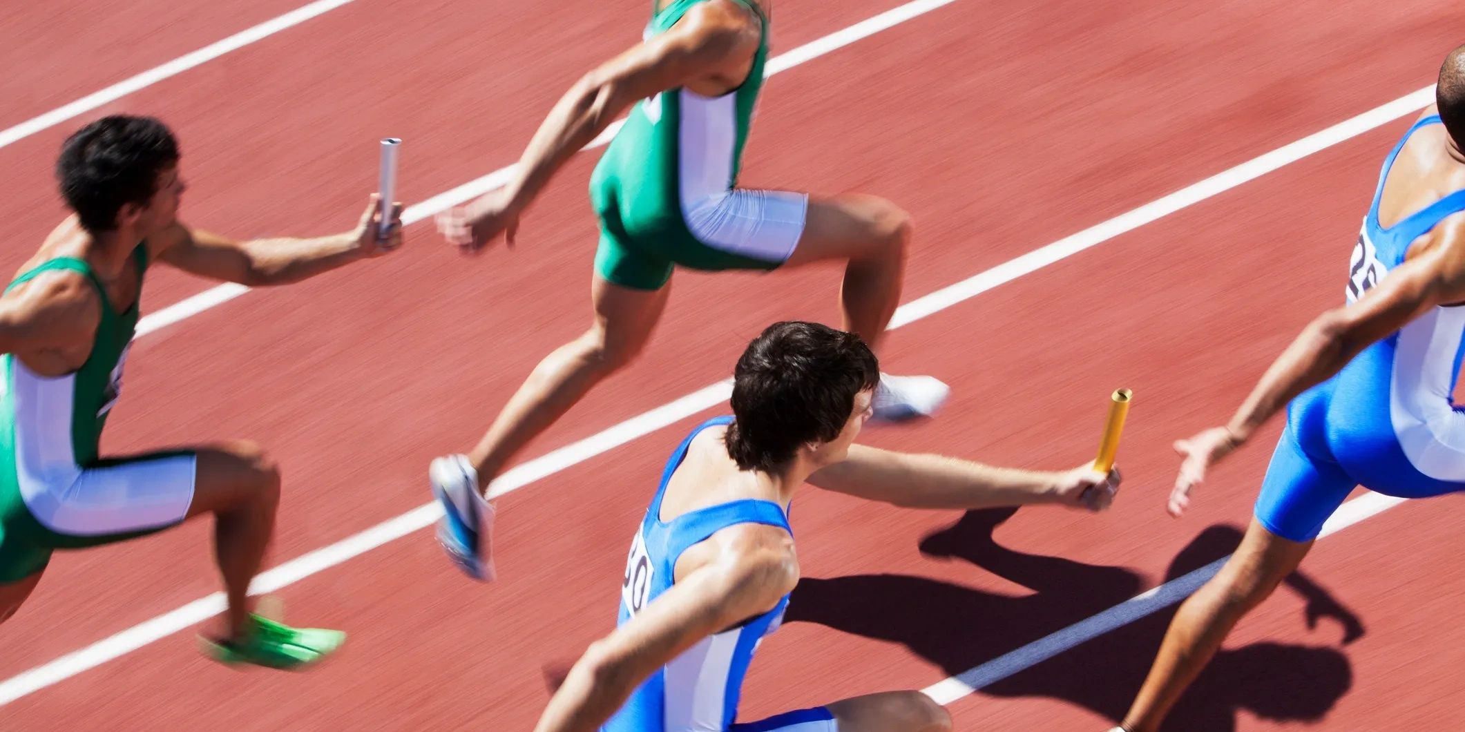 Athletes on a running track