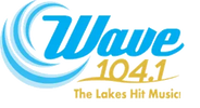 Logo of Wave 104.1 FM radio station.