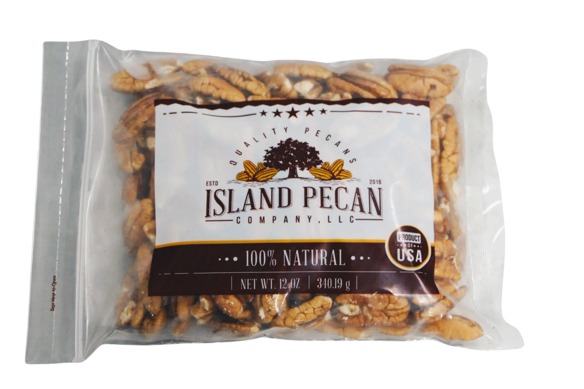 12-Ounce Raw Halves Island Pecan Company