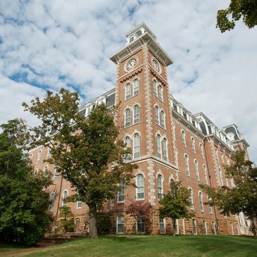 A shot of Old Main at the University of Arkansas