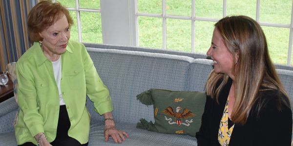 The late former First Lady Rosalynn Carter with RCI CEO Dr. Jennifer Olsen