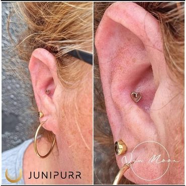 Piercing - Conch
Jewellery - 14kt yellow gold 'For Your Sleeve' from Junipurr