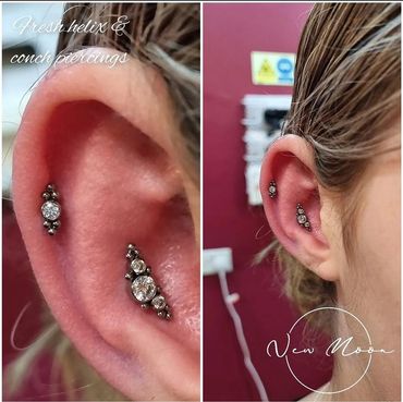 Piercing - Helix reopen
Jewellery - Clear Atom from Qualiti