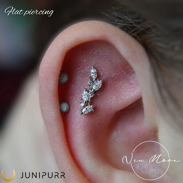 PIERCING - Flat

JEWELLERY - 14kt white gold Andreia from Junipurr

THREAD - Threadless