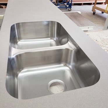 Undermount sink ready for cabinetry install