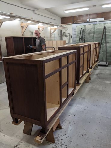 custom cabinetry being finished