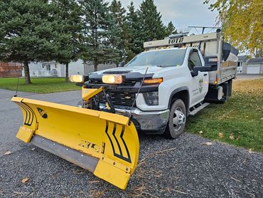 Dump truck with plow