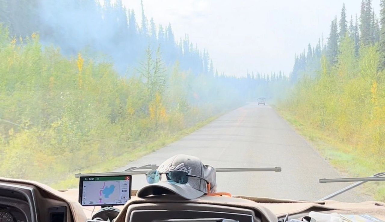 Fires on both sides of the road Fires on both sides of the road