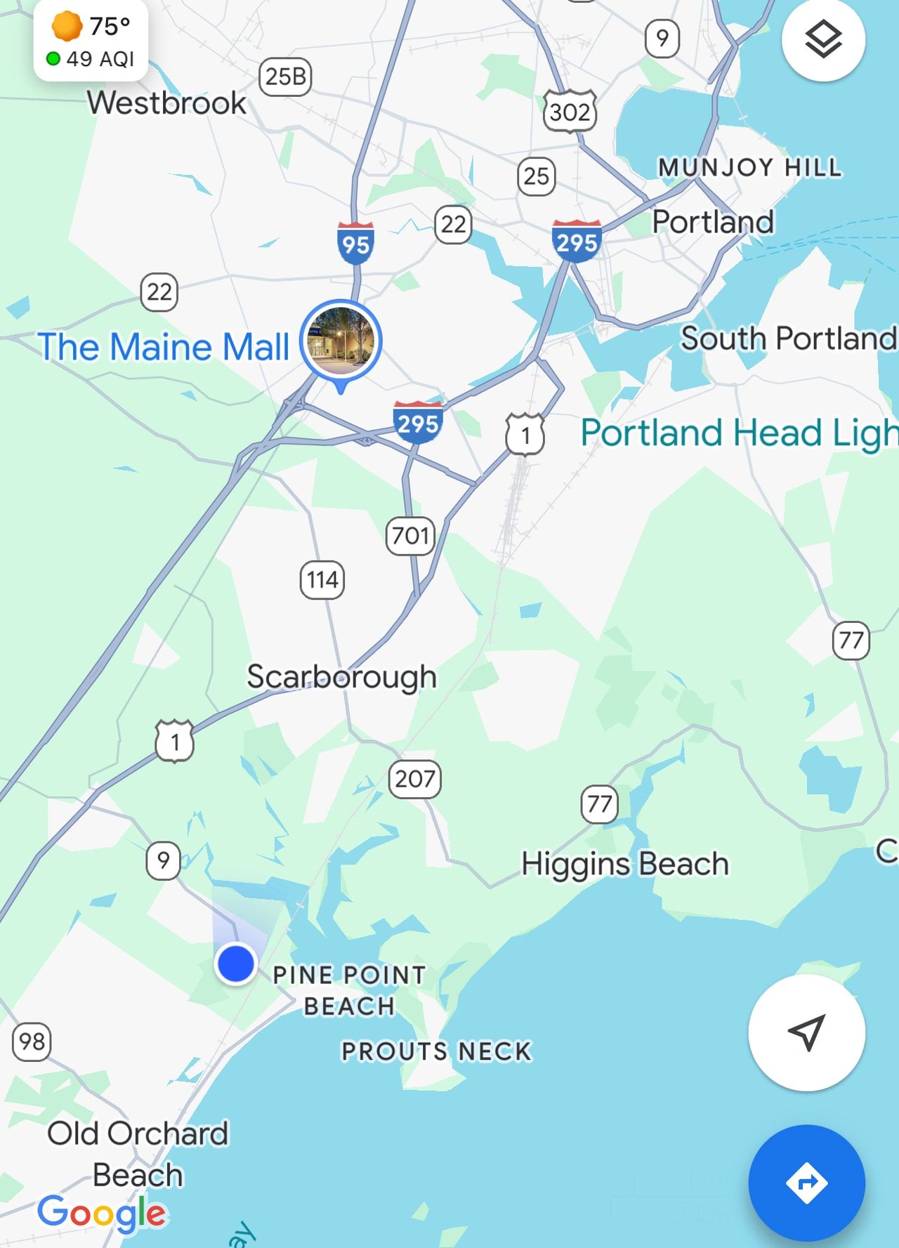 We are south of Portland We are south of Portland