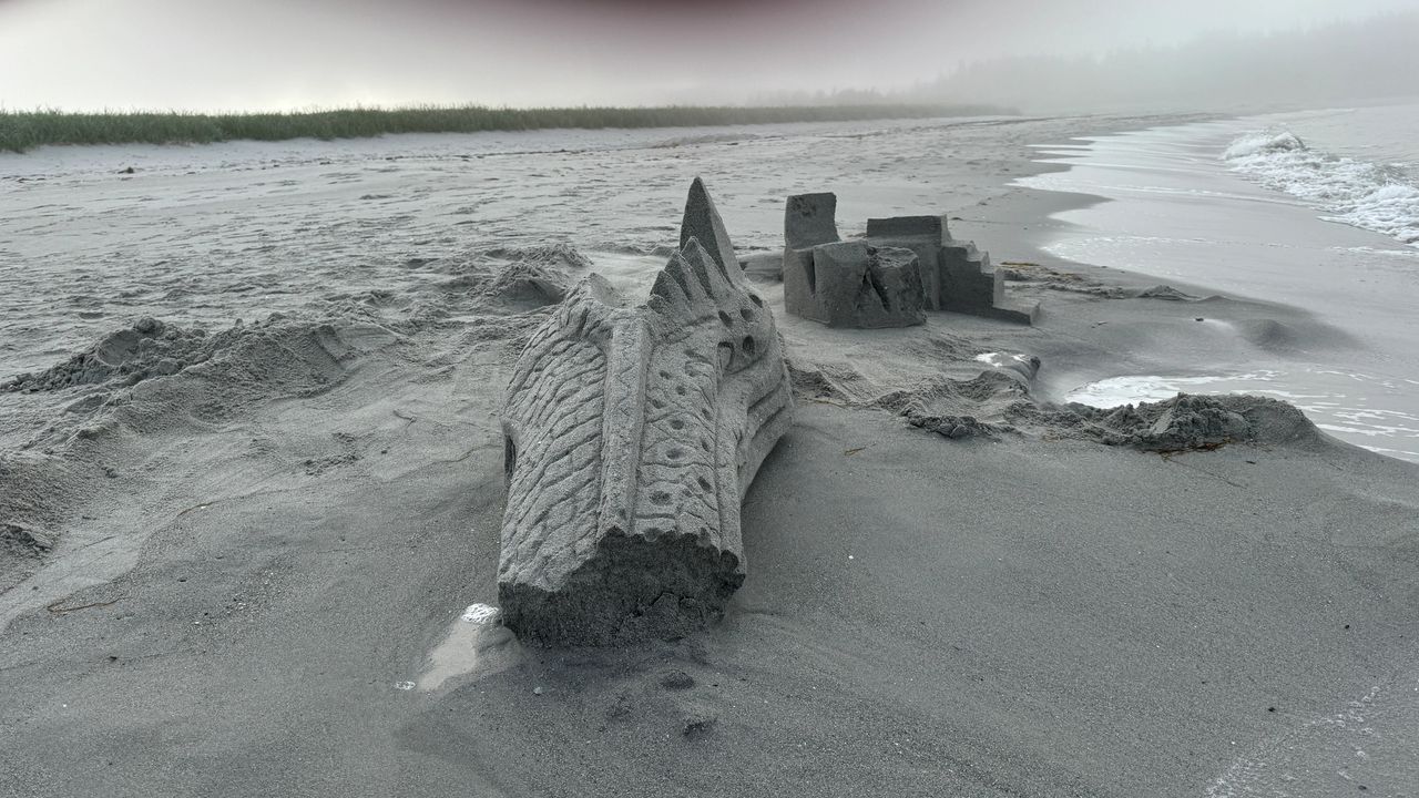 Sand castles on Sandy Cove