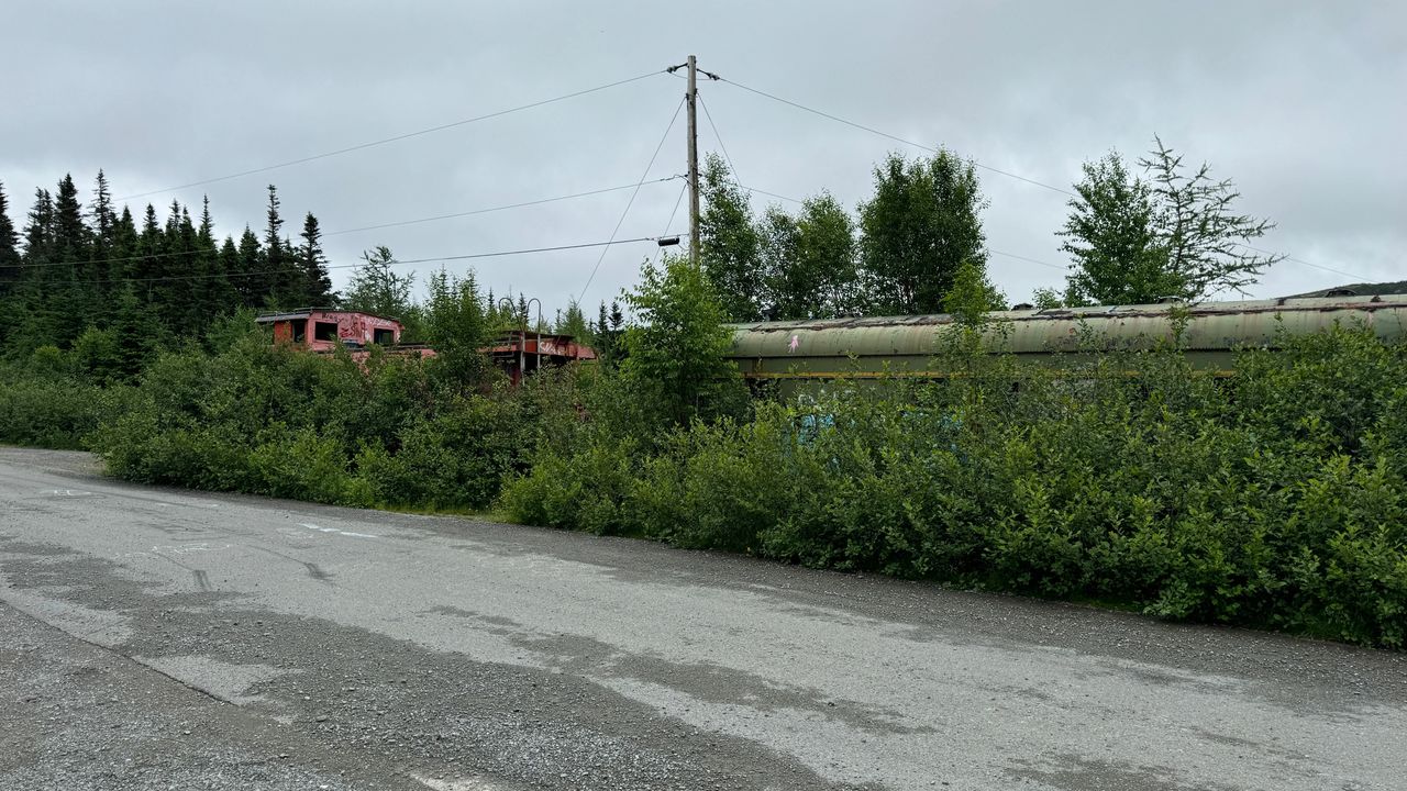 Rail cars at park Rail cars at park