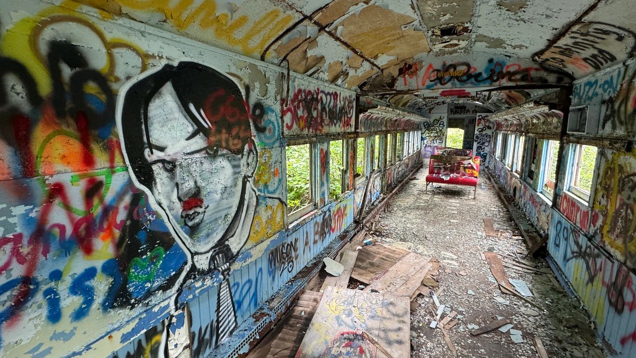 Rail car at abandon park Rail car at abandon park
