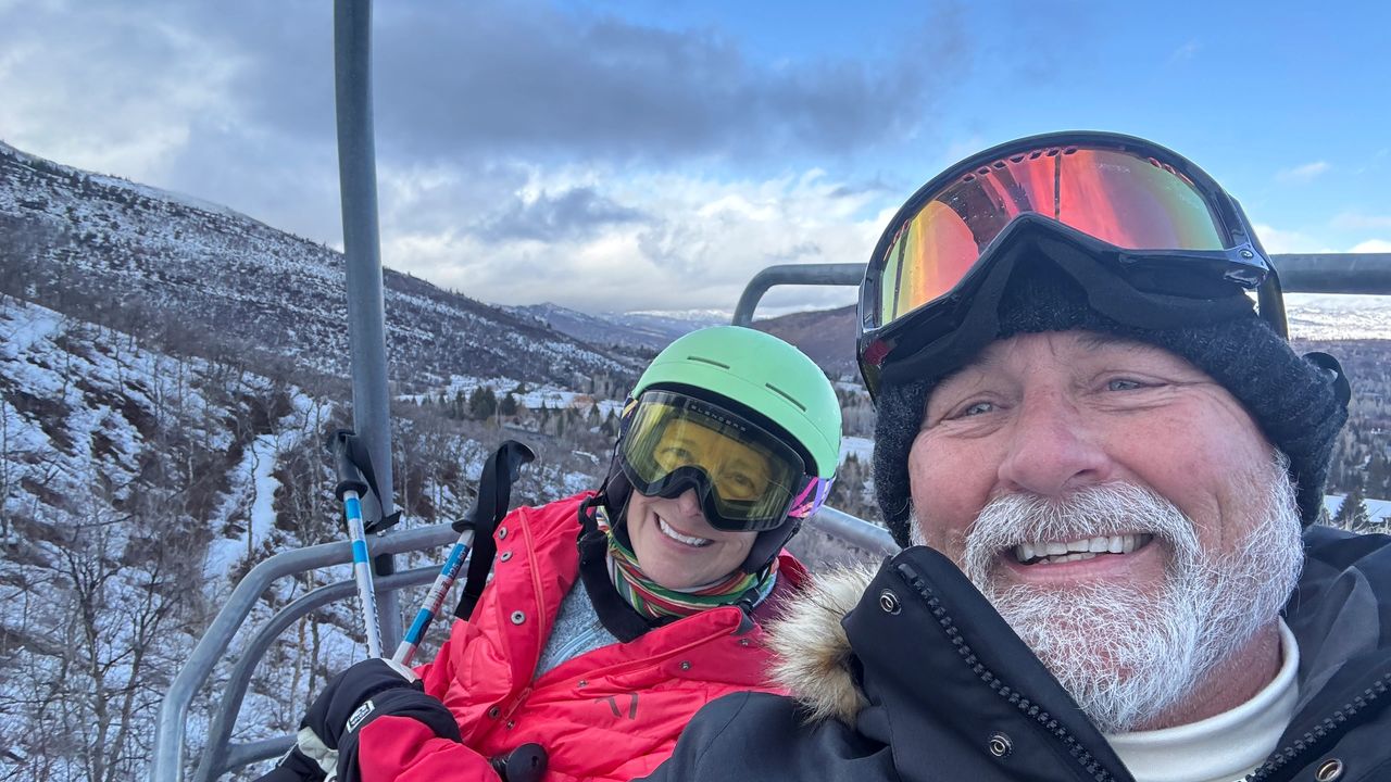 Diana and Alan on the last lift of the day Diana and Alan on the last lift of the day