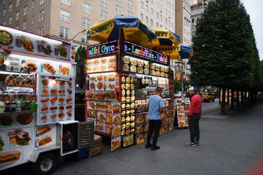 The street vendor in uptown New York.