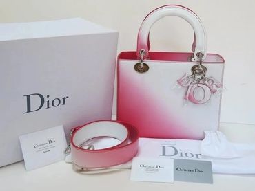 Pink and white ombre Lady Dior bag