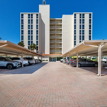 Covered Parking of our Beachfront Condo in Longboat Key Florida