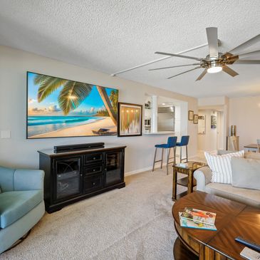 Living Room of our Beachfront Condo in Longboat Key Florida