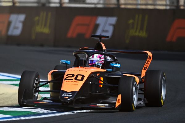 Formula 2 race car number 20 on the track.