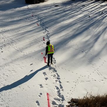 Winter locate on a construction site in Saskatchewan.