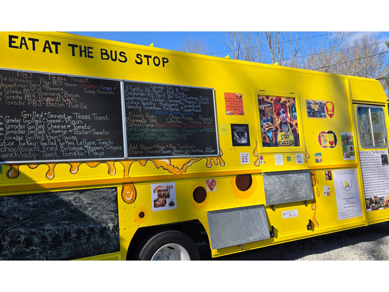 Full view of The Bus Stop, Rolling Kitchen Food Truck