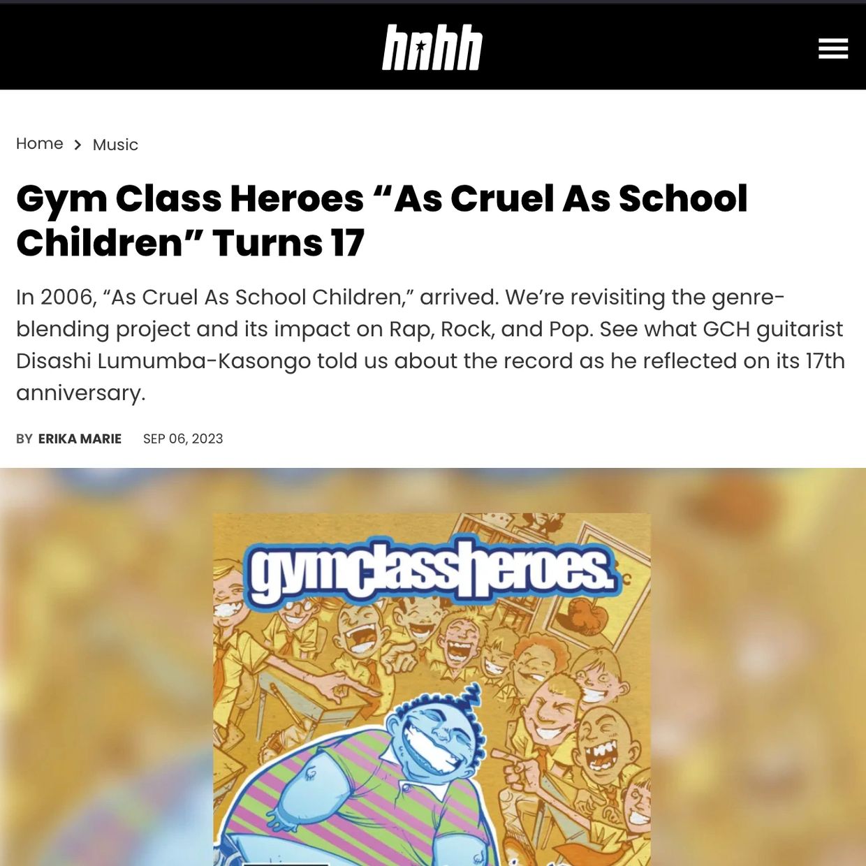 Gym Class Heroes, As Cruel As School Children turns 17. Article by Erika Marie, Hot New Hip Hop.