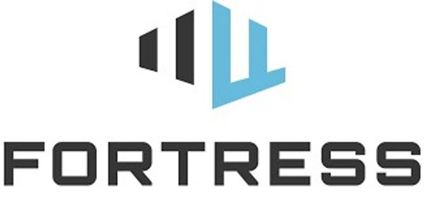 Logo of Fortress with abstract design.