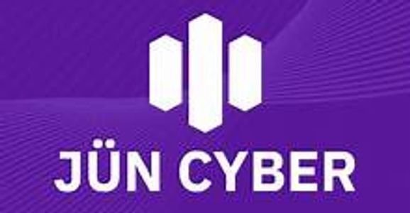 JÜN CYBER logo with purple background.