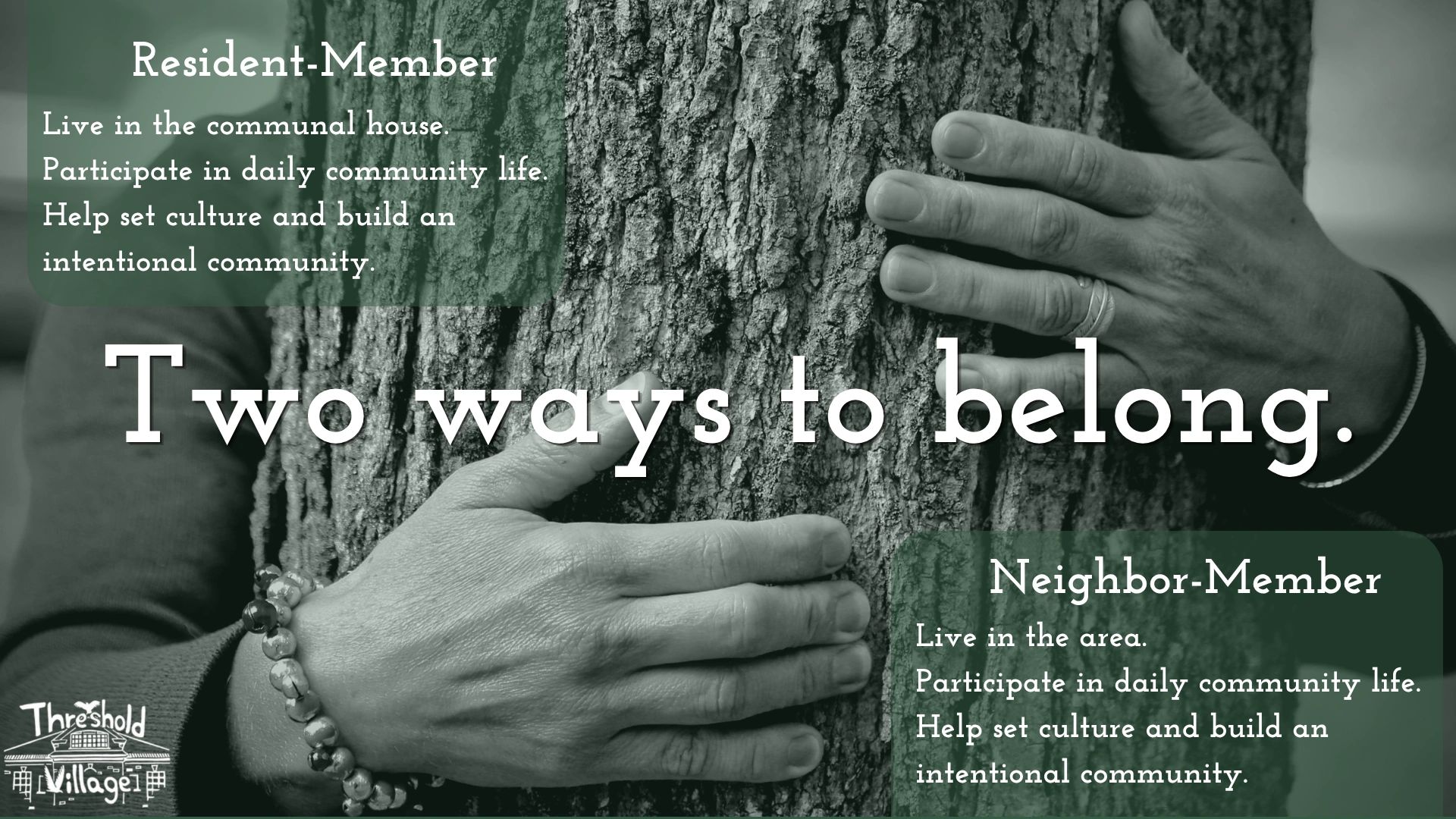 Two ways to belong: Resident and Neighbor Member roles.