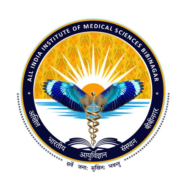 Logo of All India Institute of Medical Sciences Bibinagar with medical and academic symbols.
