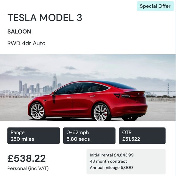 myev LEASE - Tesla model 3 Lease Deal
