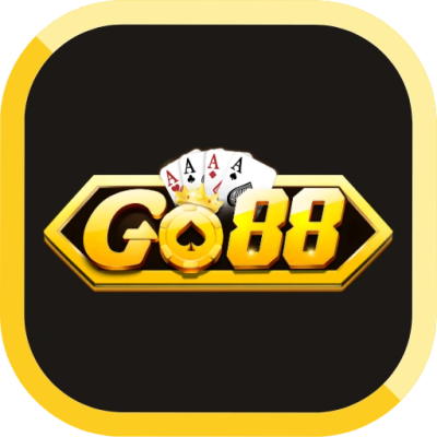 Logo game Go88 với bốn con át trên nền vàng đen.