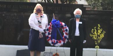 Trenton Chapter Veterans Day is celebrated by the placement of a wreath by Maureen Quinn and Frederi