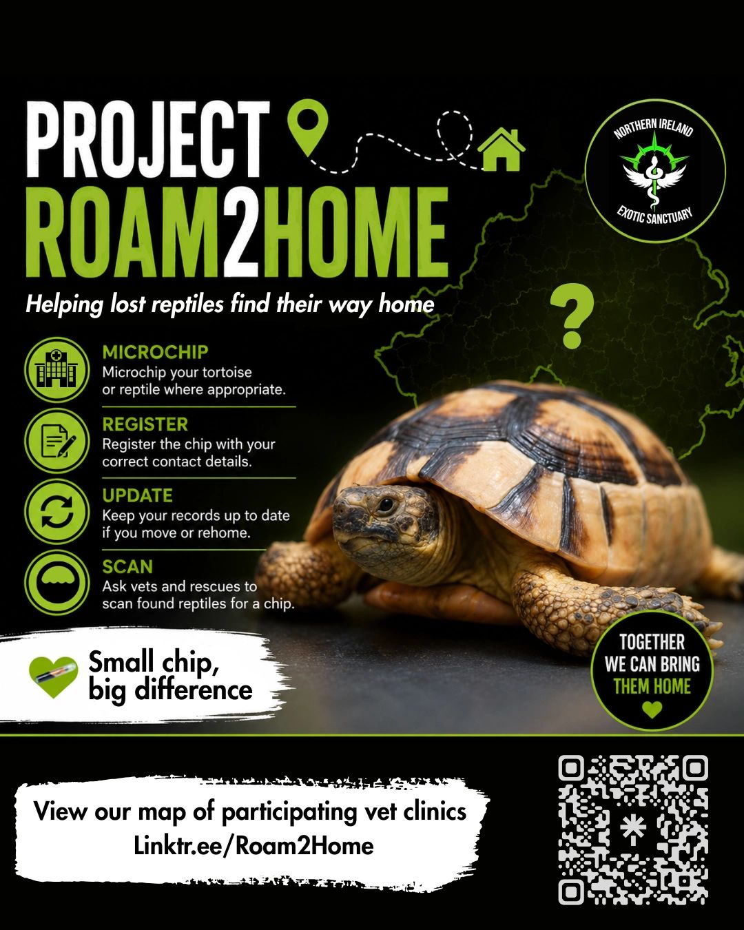 Project Roam2Home helps lost reptiles find their way home through microchipping and registration.