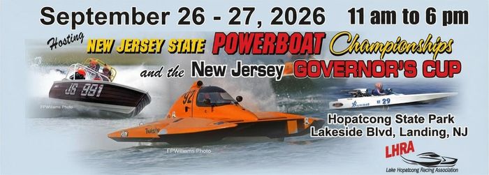 New Jersey State Powerboat Championships and Governor's Cup event poster.
