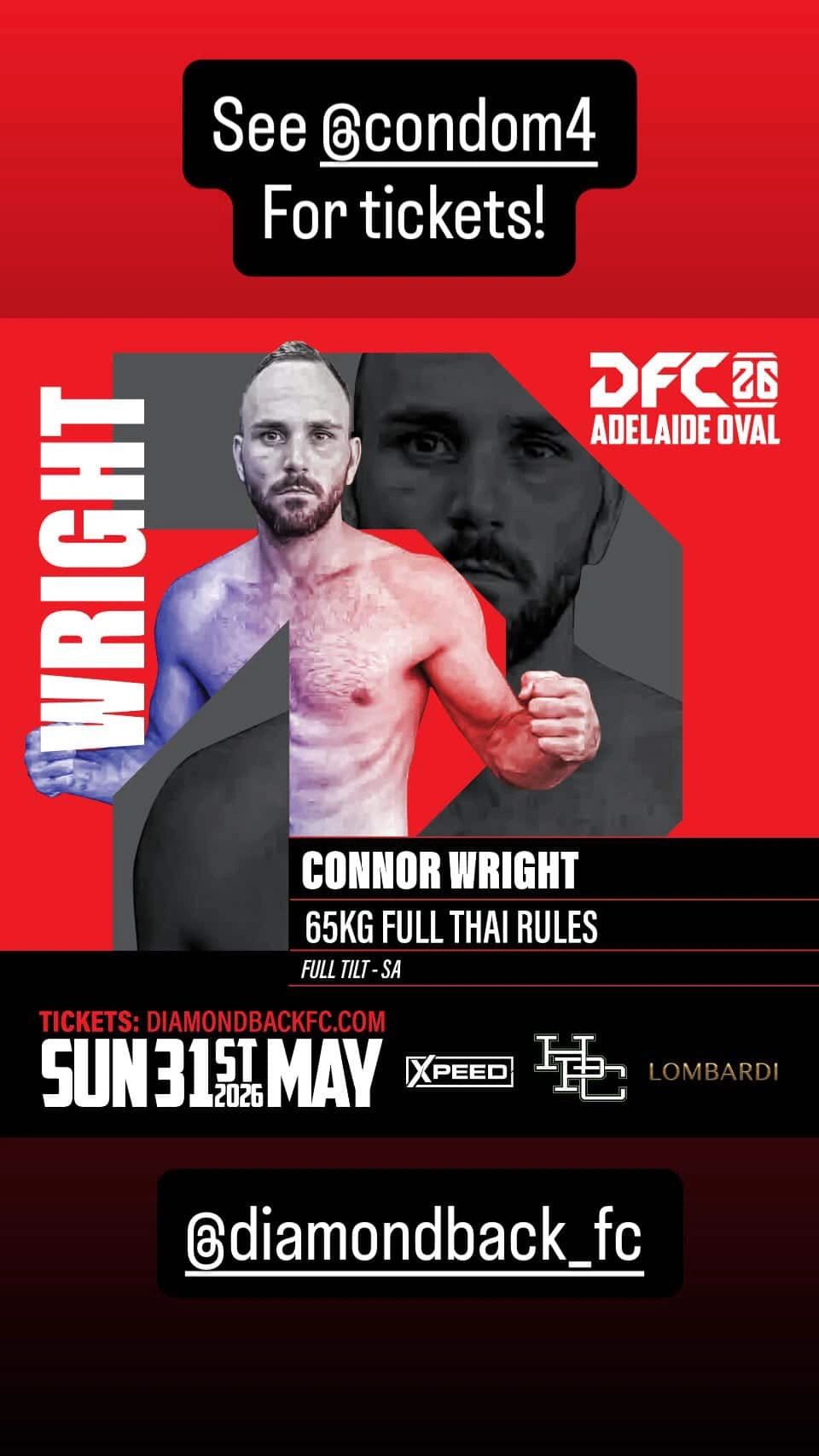 Connor Wright takes on a strong opponent from Rikers for a re-match on DFC this Sunday at Adelaide O