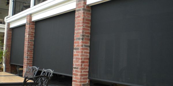 custom Manual dark Suntex drop screens heavy duty with sun rain and wind protection