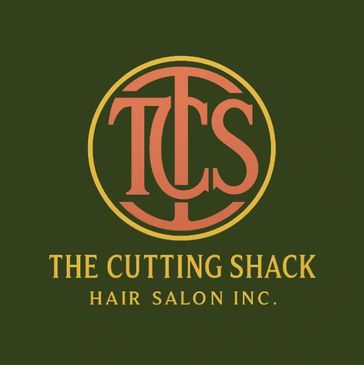Logo for The Cutting Shack Hair Salon Inc. with stylized initials.