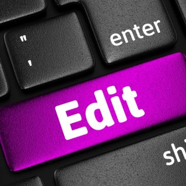 Edit words on a keyboard laptop for editing services