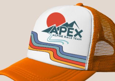Trucker hat with beautiful color waves and Apex Logo